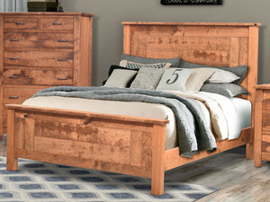 Alpine Rustic Farmhouse Queen Bed With Barn Floor Finish