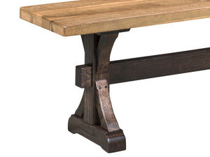 Cochise Fixed Width Barnwood Dining Bench Closeup