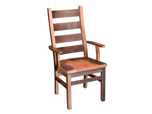Ladderback Barnwood Arm Chair Amish Made