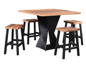 Taverna trendy chic barn wood pub table and bar stools