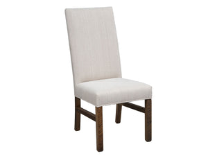 williamsburg upholstered side chair with barnwood legs